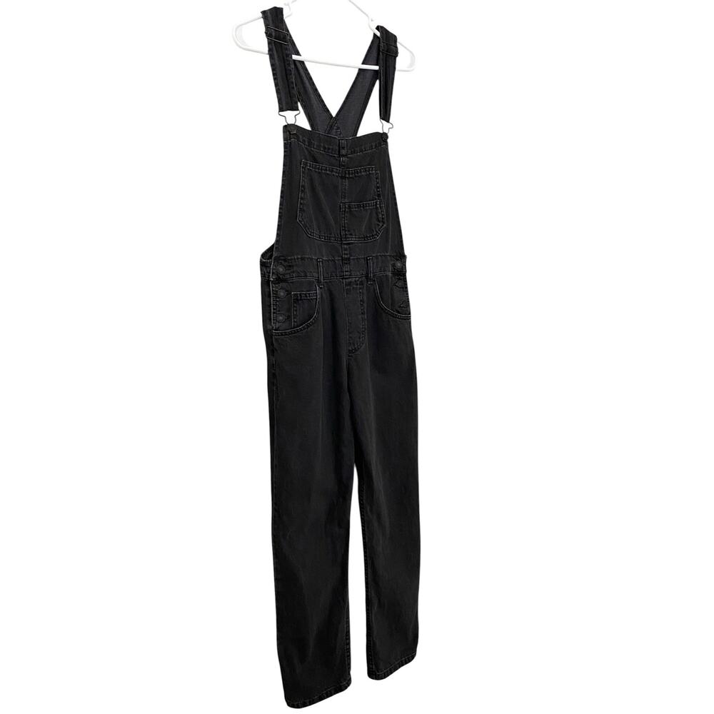 Free People We the Free Ziggy Black Denim Overalls XS 100% Cotton Classic - Picture 13 of 16
